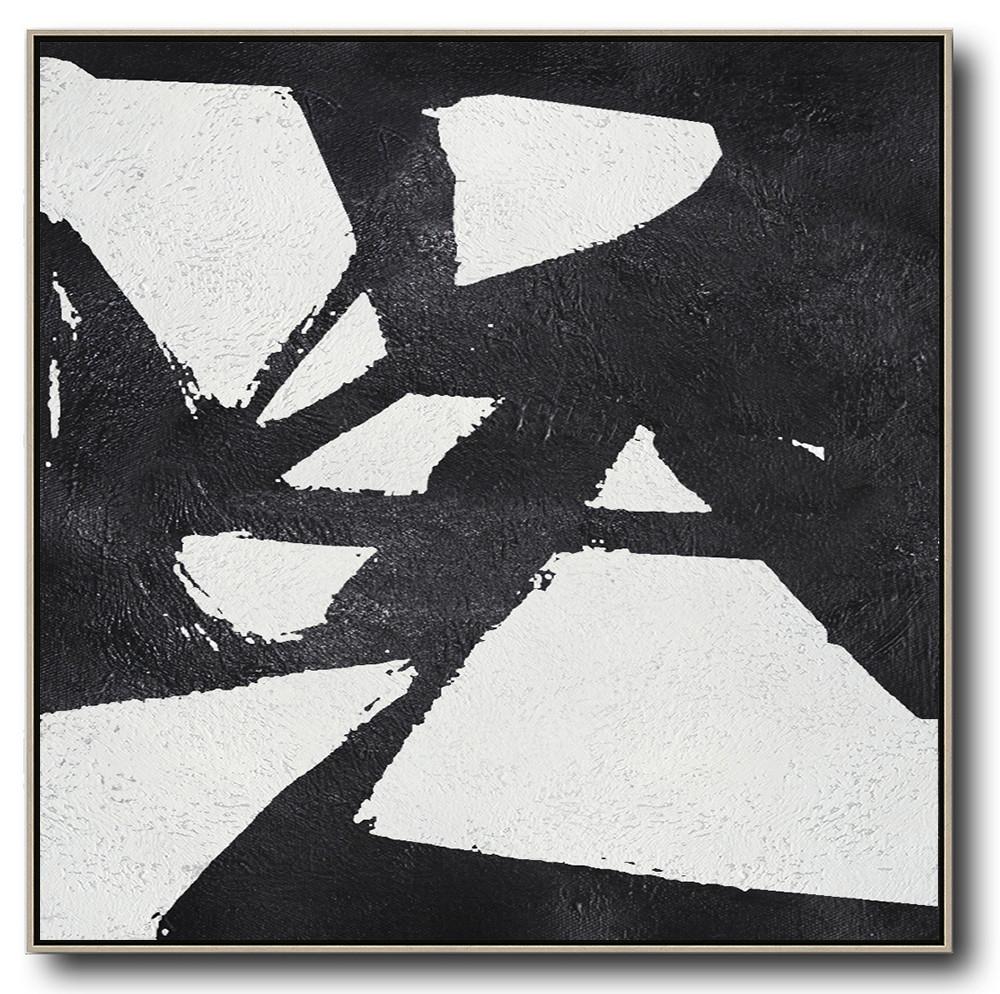 Minimal Black and White Painting #MN74A - Click Image to Close